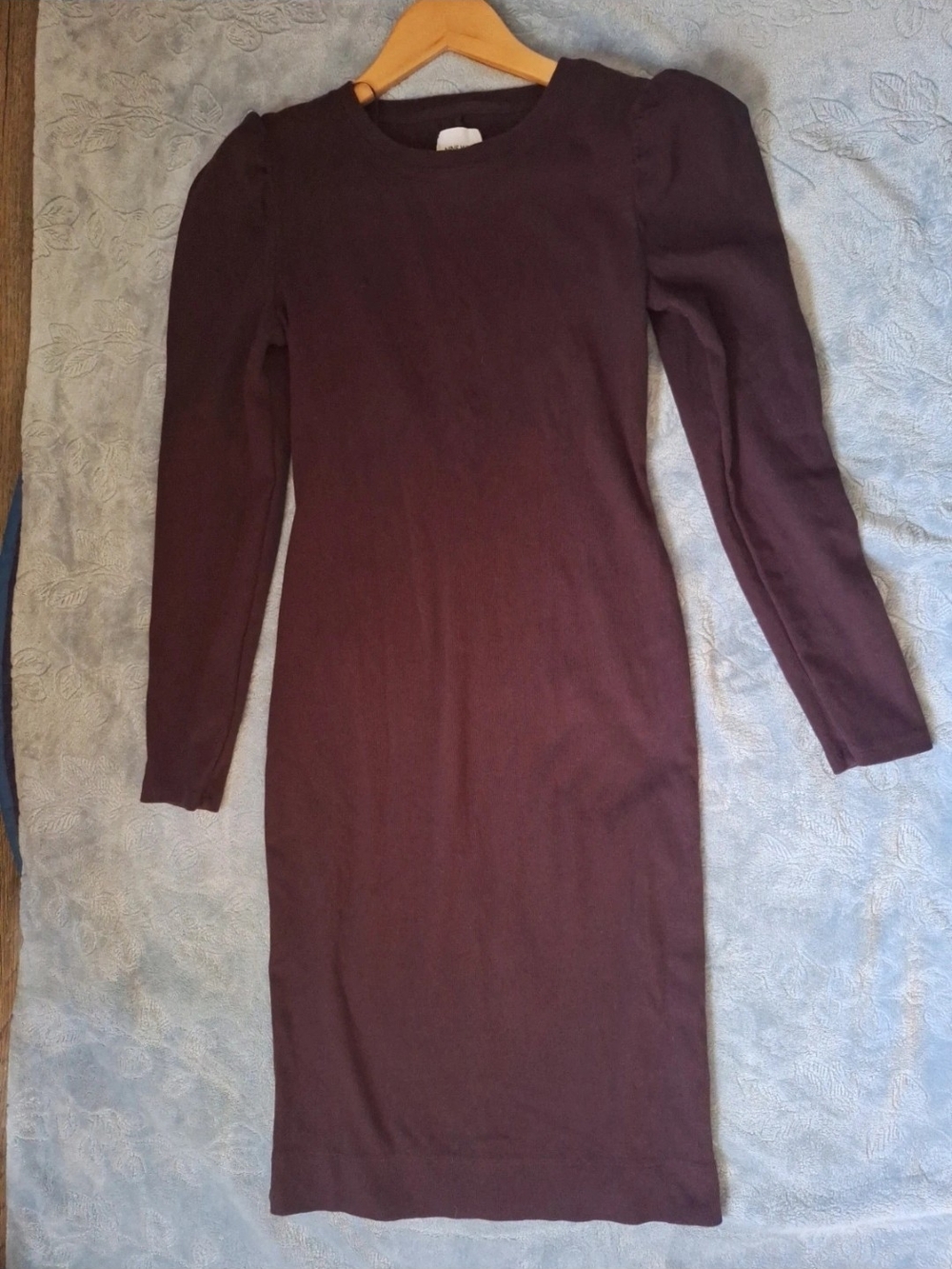 Nine West Plum Long-Sleeve Bodycon Midi Dress